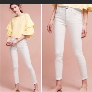 Anthropologie Pilcro and the Letterpress white Script Jeans Size 29